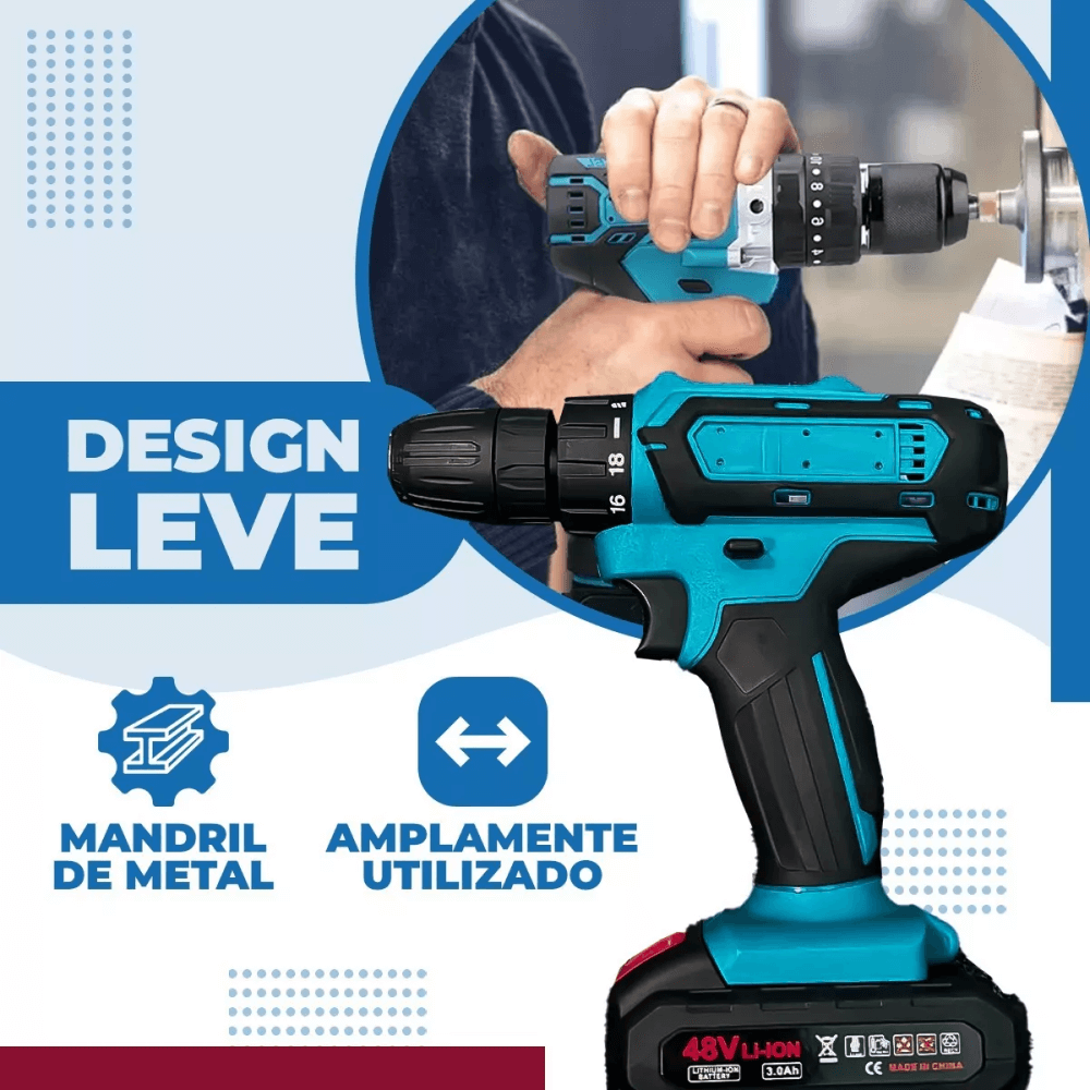 Taladro 98v Inalambrico 2 Bat Con Accs