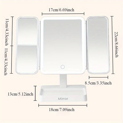 Espejo Luz LED Plegable Maquillaje