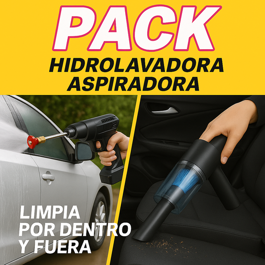 🧼🚗 PACK  Hidrolavadora + Aspiradora portátiles