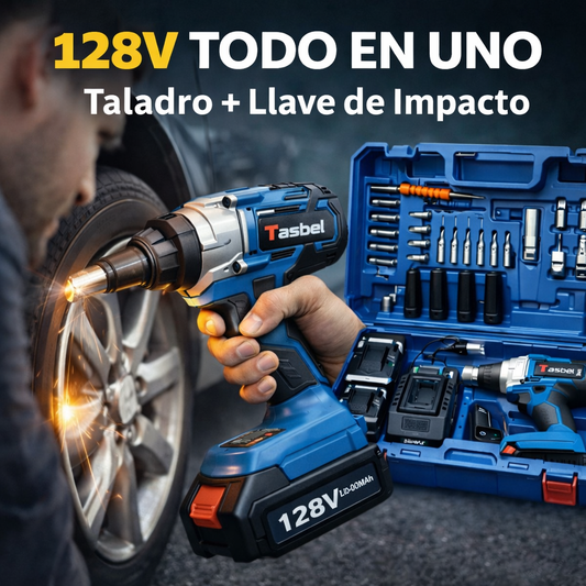 🔵 Llave de Impacto + Taladro Tasbel 128V – Potencia Profesional