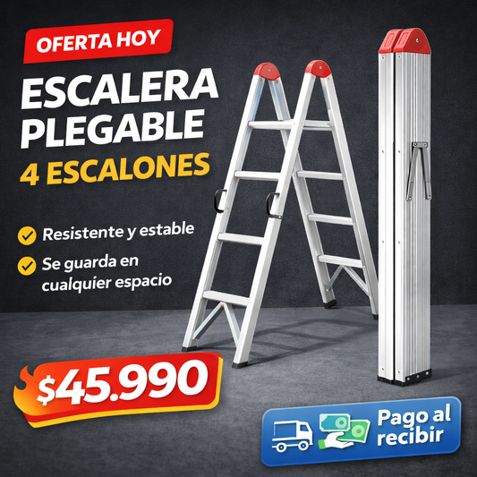 Fold-a-Step® Escalera Profesional Plegable de 4 Escalones