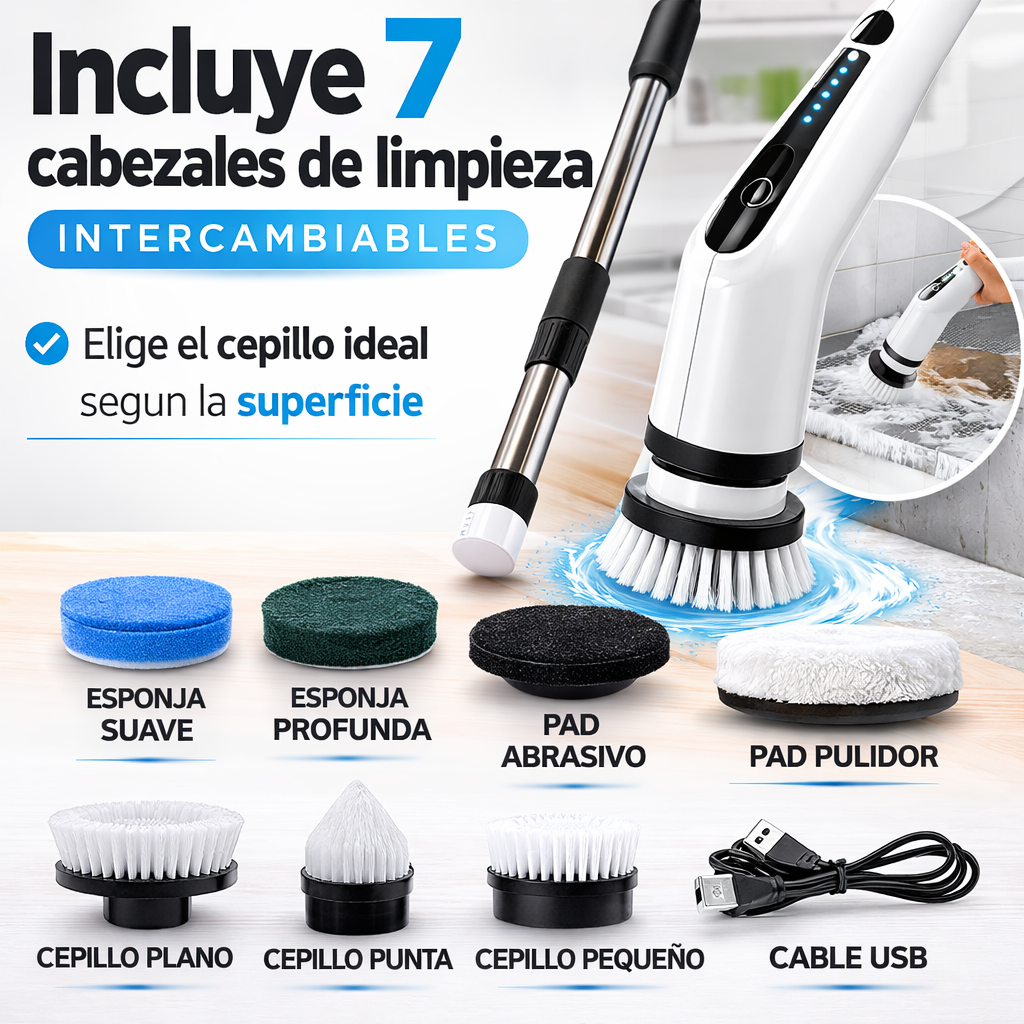 Cepillo eléctrico de limpieza Telescopic